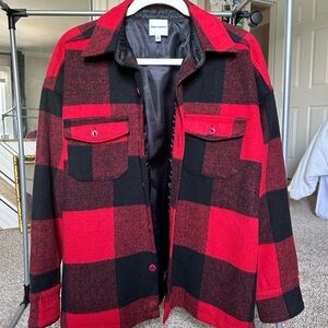 Red & Black Plaid Flannel Shacket